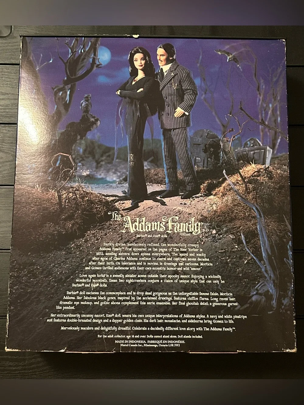 Addams Family Barbie Morticia & Gomez Dolls — Black 2000